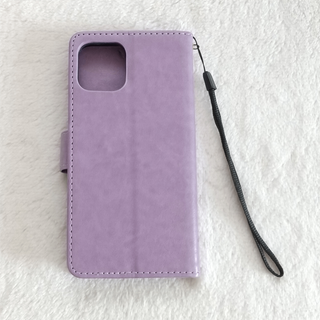 セール中♪ 蝶 手帳型 iPhone12/12Proケース パープル(iPhoneケース)