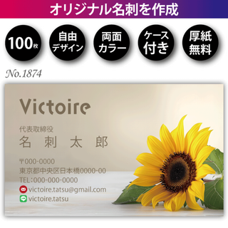 名刺作成 名刺印刷 100枚 両面 フルカラー 紙ケース付 No.1874