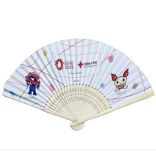 万博×制十字、ミャクミャク様×献血ちゃん扇子　＜非売品＞(キャラクターグッズ)