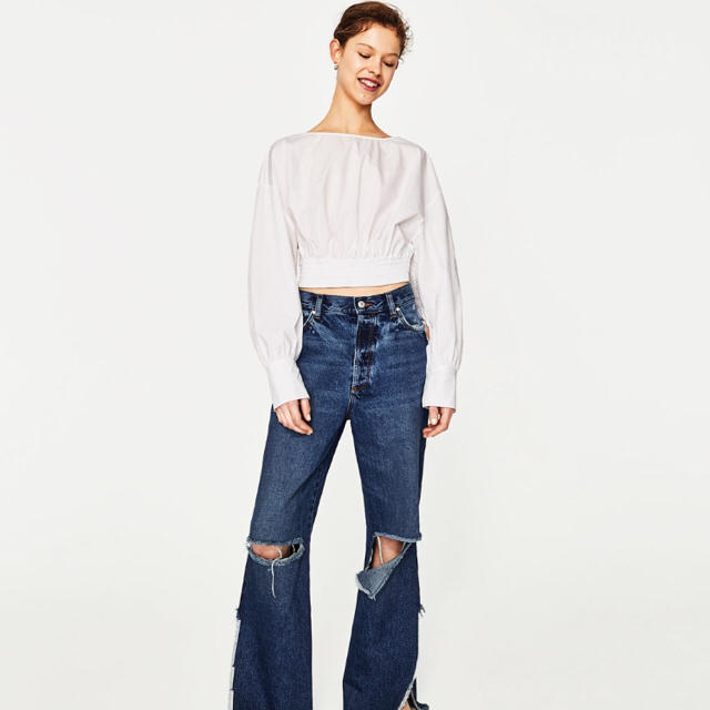 ZARA(ザラ)のZARA ザラ ペースアップブラウス レディースのトップス(シャツ/ブラウス(長袖/七分))の商品写真