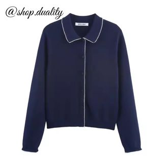 👙8月新作⛱️17847◆navy ネイビー ニット カーディガン