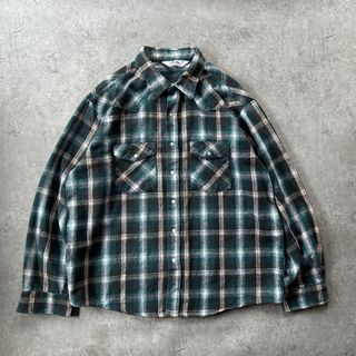 ファイブブラザー(FIVE BROTHER)の70s ファイブブラザー ヘビーネルシャツ USA製 グリーン XL(シャツ)
