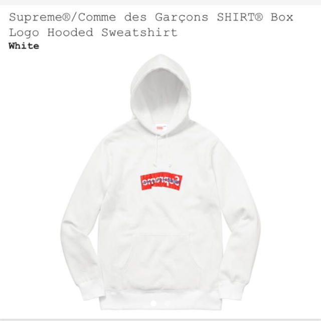 Supreme Box Logo Hooded Sweatshirt　白　M