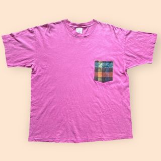 90s USA製 ギャップ ポケット Tシャツ L ピンク シングルステッチ