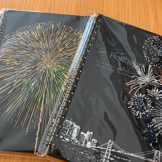 デルフォニックス(DELFONICS)のロルバーン ポケット付メモL HANABI　2種類　花火　大輪　夜景　２冊セット(ノート/メモ帳/ふせん)