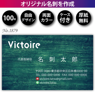 名刺作成 名刺印刷 100枚 両面 フルカラー 紙ケース付 No.1879