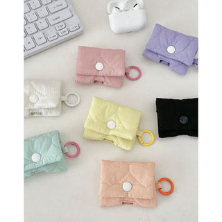 韓国 ポーチ AirPods ヘッドフォン グリーン ミント パープル ピンク
