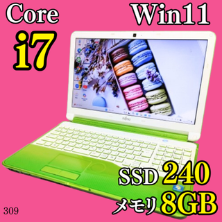 フジツウ(富士通)のCorei7✨️Windows11/SSD/富士通/カメラ付きノートパソコン(ノートPC)