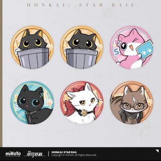 【崩壊スターレイル・公式】ミニ缶バッジ　星　穹　丹恒　姫子　ちびネコ