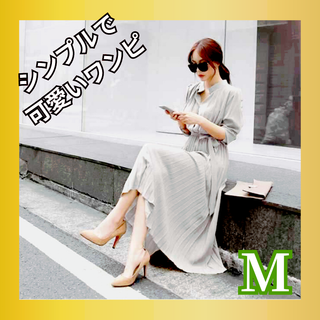 【即日発送可能】ワンピース プリーツ ロング 可愛い 着痩せ 春 秋 冬【新品】(ロングワンピース/マキシワンピース)
