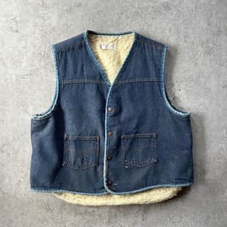 70s モンゴメリーワード デニムベスト XL ボア付き