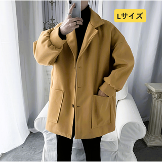 n57【新品未使用】チェスターコート ロング ベージュ メンズ Lサイズ