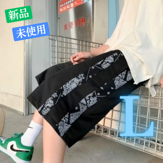 ハーフパンツ ペイズリー サイドライン メンズ 韓国 ストリート モード