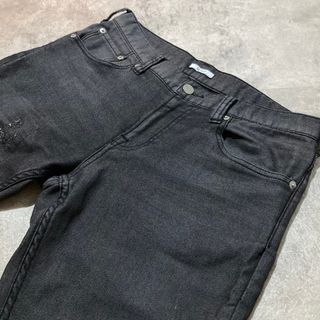 【BAYFLOW】ベイフロー ダメージリペア加工 テーパード ニットデニムパンツ