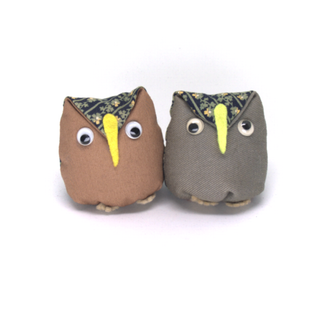 ハンドメイド■フクロウのお手玉/置物 2個(人形)