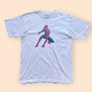 ティービーアンドムービー(TV&MOVIE)の00s ムービーT スパイダーマン プリント 半袖 Tシャツ ホワイト M(Tシャツ/カットソー(半袖/袖なし))