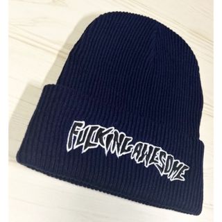 fucking awesome ニット帽 ビーニー 帽子 ネイビー(ニット帽/ビーニー)