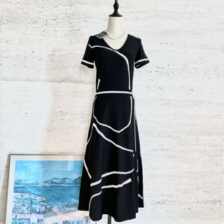 新品未使用タグ付★CIVIDINI★バイカラー★フレア★ロングワンピース