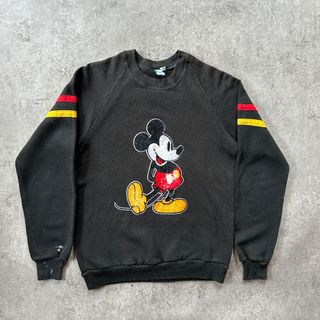 80s ミッキー スウェット USA製 ブラック M