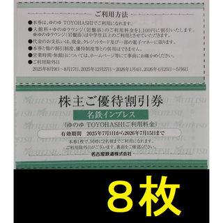 ゆのゆ豊橋 株主優待割引券 8枚 2026年7月期限(その他)