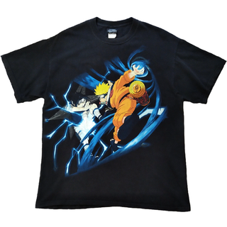 古着　©2002　ナルト　Tシャツ　Lサイズ　黒　アニメT　オフィシャル *(Tシャツ/カットソー(半袖/袖なし))