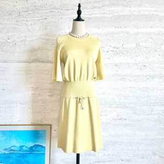 ルイヴィトン(LOUIS VUITTON)の極美品★LOUIS VUITTON★ロゴ★フレア★五部袖★ニットワンピース(その他)