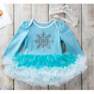 新品 ベビー ロンパース 女の子 長袖 コスプレ ワンピース エルサ ディズニー