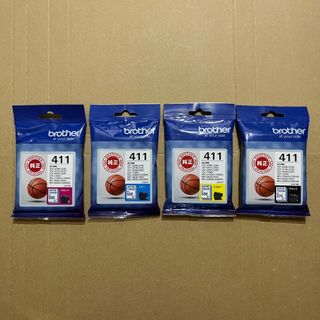 ブラザー(brother)のbrother LC411 各色単品純正インク 4本セット新品)(PC周辺機器)
