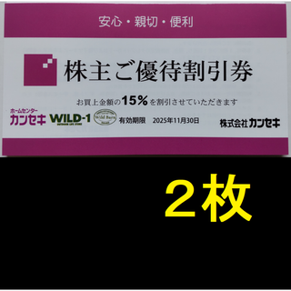 カンセキ 株主優待券 2枚 2025年11月期限(ショッピング)