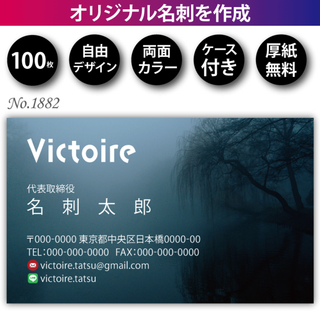 名刺作成 名刺印刷 100枚 両面 フルカラー 紙ケース付 No.1882