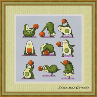 クロスステッチキット Avocado Yoga