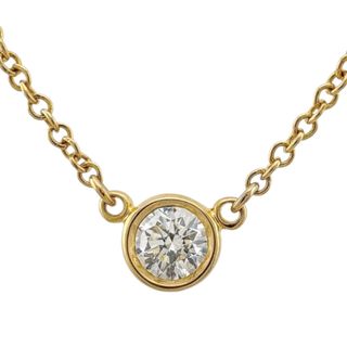 ティファニー(Tiffany & Co.)のティファニー バイザヤード 約0.12ct ネックレス 18金 K18イエローゴールド ダイヤモンド レディース TIFFANY&Co.  中古(ネックレス)