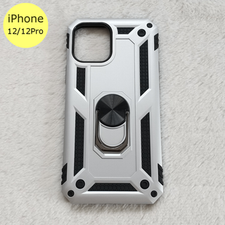 耐衝撃 衝撃吸収 iPhone12/12Proケース シルバー(iPhoneケース)