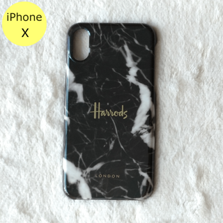 Harrods 大理石柄 ハード iPhoneケース X ブラック(iPhoneケース)