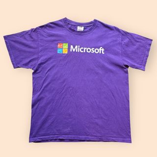 90s 企業T フルーツオブザルーム マイクロソフト 半袖 Tシャツ L