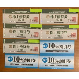 焼肉坂井ホールディングス 株主優待券 500円×5枚、10％割引×3枚(レストラン/食事券)