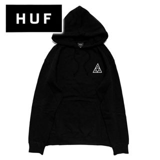 ハフ(HUF)の送料無料 メンズ プルオーバーパーカー ブラック HUF ハフ SET TT P/O HOODIE PF00572 M L XL ハフトリプルトライアングルロゴプリントプルオーバーパーカー hf30(パーカー)