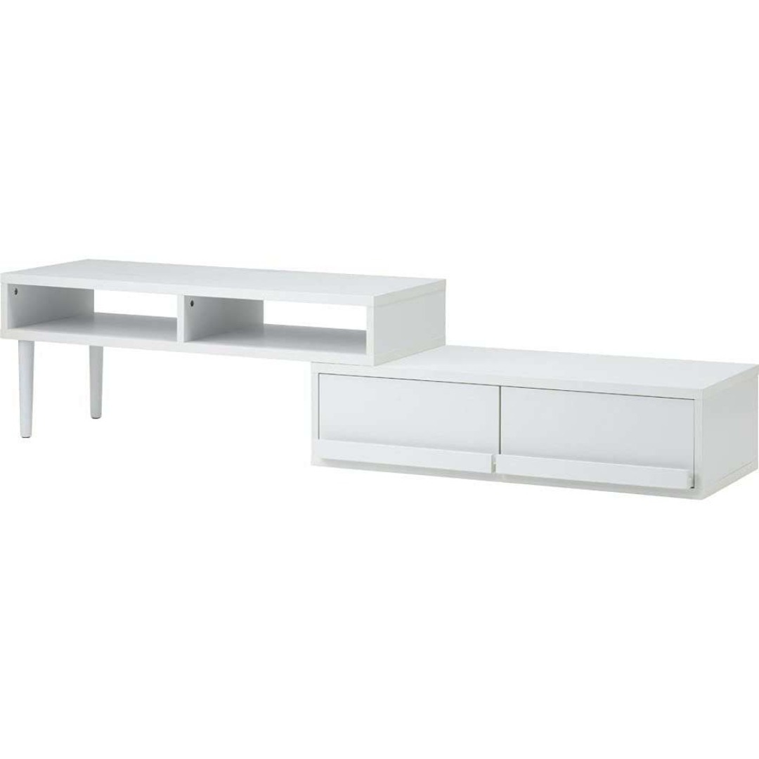 在庫セール】【32-55型推奨】 アイリスプラザ テレビ台 完成品 伸縮 白