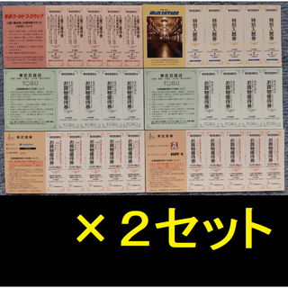 東武ワールドスクエア 東武博物館 優待券 各10枚ほか 2025年12月期限-b(美術館/博物館)