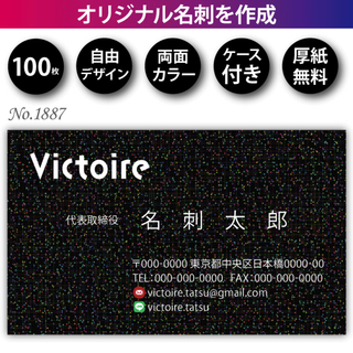 名刺作成 名刺印刷 100枚 両面 フルカラー 紙ケース付 No.1887