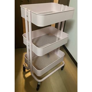 イケア(IKEA)のIKEA イケア ロースコグ ピンク 収納(リビング収納)