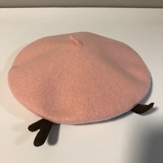 鹿の角ベレー帽　コスプレ帽子　ヴィンテージロリータ　ピンク　ベレー帽(ハンチング/ベレー帽)
