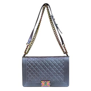 シャネル(CHANEL)のシャネル ボーイシャネル ショルダーバッグ レザー A92193 パープル レディース CHANEL  中古(ショルダーバッグ)