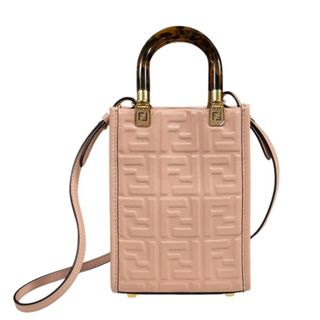フェンディ(FENDI)のフェンディ サンシャインショッパーミニ ショルダーバッグ レザー 8BS051 ピンク レディース FENDI  中古(ショルダーバッグ)
