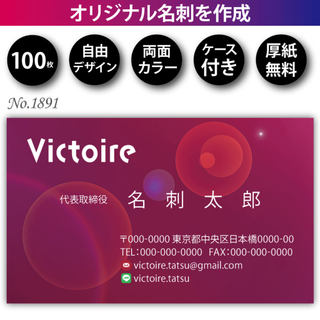 名刺作成 名刺印刷 100枚 両面 フルカラー 紙ケース付 No.1891