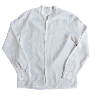 eskandar スタンドカラー 90's リネン シャツ 長袖 白(シャツ)