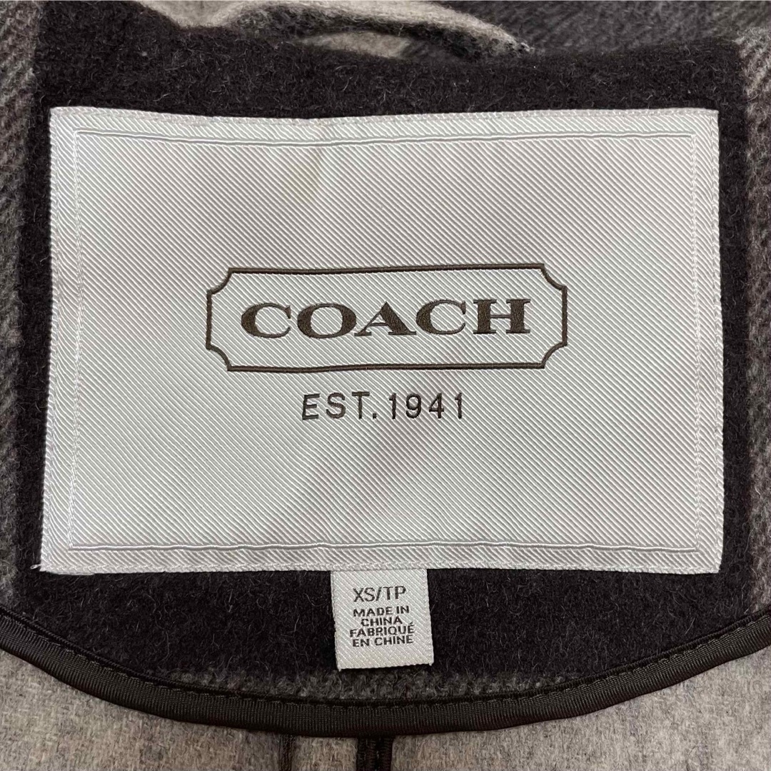 COACH(コーチ)のコーチcoachビッグチェックウールコートダッフルバーバリーラルフアルマーニザラ レディースのジャケット/アウター(ダッフルコート)の商品写真