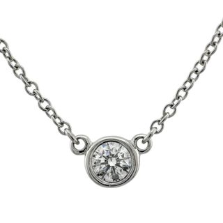 ティファニー(Tiffany & Co.)のティファニー バイザヤード 約0.14ct ネックレス Pt950プラチナ ダイヤモンド レディース TIFFANY&Co.  中古(ネックレス)