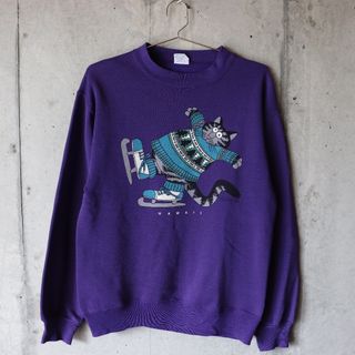 90s Crazy shirt クリバンキャット 猫 スウェット