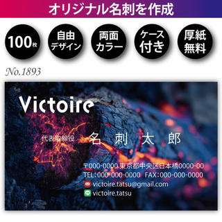 名刺作成 名刺印刷 100枚 両面 フルカラー 紙ケース付 No.1893